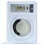 Fiji 5 dollars New York USA Gilt KM-208 City PR 69 PCGS 2 oz silver coin 2011
