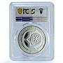 Azerbaijan 5 manat Baku Tbilisi Kars Raiway KM-74 Train PR 69 PCGS Ag coin 2015