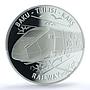 Azerbaijan 5 manat Baku Tbilisi Kars Raiway KM-74 Train PR 69 PCGS Ag coin 2015