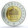 Hungary 3000 forint Kingdom Millennium Gilt KM-741 PR 69 PCGS silver coin 1999