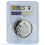 Sierra Leone 10 dollars Rhinoceros KM-248 Fauna PR 70 PCGS silver coin 2001