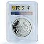 Sierra Leone 10 dollars Leopard KM-229 Fauna Cat PR 70 PCGS silver coin 2001