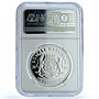 Somalia 100 shillings Elephant KM-182 African Wildlife PF70 NGC silver coin 2007