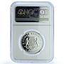 Somalia 50 shillings Elephant KM-178 African Wildlife PF 70 NGC silver coin 2007