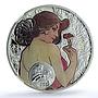 Niue 1 dollar Aquarius KM-505 Mucha Zodiac Signs Art PF 70 NGC silver coin 2010