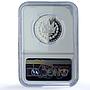 El Salvador 5 colones Independence KM-142 Jose Simeon PF 68 NGC silver coin 1971