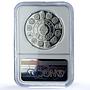 Uruguay 50000 pesos Ibero-American KM-100 Flags PF 69 NGC silver coin 1991