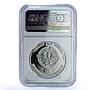 Artsakh Karabakh 1000 dram Leopard KM-19 Fauna Cat PF 69 NGC silver coin 2004
