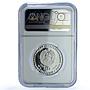 Transnistria 100 roubles Chepega Kulish Cossack Ship PL 69 NGC silver coin 2007