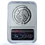 Mexico 5 pesos Lobo KM-627 Wildlife Fauna WWF Wolf PF 68 NGC silver coin 1998
