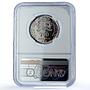 Dahomey Benin 200 francs Independence 1 AR Femme Abomey PF 69 NGC Ag coin 1971