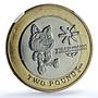 Isle of Man 2 pounds Youth Games KM-1476 Tosha Cat MS 66 NGC bimetal coin 2011