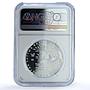 Kazakhstan 500 tenge Hawk Owl KM-205 Fauna Bird PF 69 NGC silver coin 2011