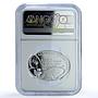 Kazakhstan 500 tenge Papilio Alexanor KM-106 Butterfly PF69 NGC silver coin 2008