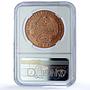 Laos 10 kip Tiger KM-54 Wildlife Fauna Cat MS 66 NGC copper coin 1991