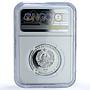 Transnistria 100 roubles Marshal Vitgenshtein KM-132 PL 69 NGC silver coin 2008