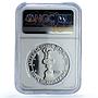 Samoa American 5 dollars America Cup RE KM-2 Ship PF 68 NGC silver coin 1988