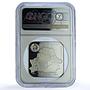 Belarus 20 roubles Struve Geodetic Arc KM-155 Map PF 69 NGC silver coin 2006