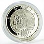 Romania 10 lei Library of Romanian Academy proof silver coin 2017