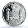 Mexico 100 pesos Columnaria KM-540 Ibero-American Ship PF69 NGC silver coin 1991