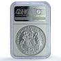 Turks Caicos Islands 20 crowns Churchill KM-2 MS 69 NGC silver coin 1974