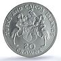 Turks Caicos Islands 20 crowns Churchill KM-2 MS 69 NGC silver coin 1974