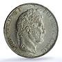 France 5 francs Louis Philippe I KM-749 F-325 MS 61 PCGS silver coin 1845 A