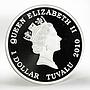 Tuvalu 1 dollar Trucks R500 colored silver coin 2010