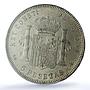 Spain 5 pesetas Alfonso XIII KM-707 Cal-28 MS 61 PCGS silver coin 1899 SG V