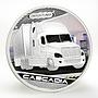 Tuvalu 1 dollar Trucks Cascadia colored silver coin 2010