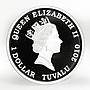 Tuvalu 1 dollar Trucks Cascadia colored silver coin 2010