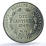 France 10 centimes Second Republic Pattern Rogat Maz-1358a SP 65 PCGS coin 1848