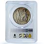 Italy 20 lire Victor Emmanuel III KM-69 AU 58 PCGS silver coin 1927 R
