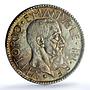 Italy 20 lire Victor Emmanuel III KM-69 AU 58 PCGS silver coin 1927 R