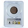 Roman Republic Italy 1/2 baiocco KM-21 Bermann-3130 MS 63 PCGS copper coin 1849