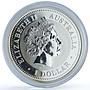 Australia 1 dollar Year Snake Gilt KM-536 Lunar Series 1 silver coin 2001