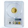 Myanmar Burma 1/4 tical Central Bank Bullion Elephant MS 62 PCGS gold coin 1991