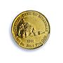 Myanmar Burma 1/4 tical Central Bank Bullion Elephant MS 62 PCGS gold coin 1991