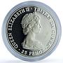Tristan da Cunha 25 pence Wedding KM-4a Charles Diana silver coin 1981