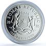 Somalia 1000 shillings Elephant Coloured African Wildlife silver coin 2005