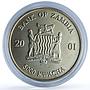 Zambia 5000 kwacha Elephant Matte KM-117 Wildlife Bullion silver coin 2001