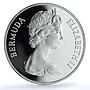 Bermuda 1 dollar Wedding KM-28a Charles Diana Flowers proof silver coin 1981