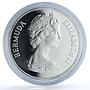 Bermuda 1 dollar Wedding KM-28a Charles Diana Flowers proof silver coin 1981