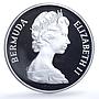 Bermuda 1 dollar Wedding KM-28a Charles Diana Flowers proof silver coin 1981