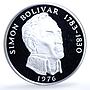 Panama 20 balboas Simon Bolivar KM-31 Anniversary proof silver coin 1976
