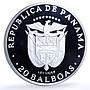 Panama 20 balboas Simon Bolivar KM-31 Anniversary proof silver coin 1976