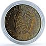 Panama 1 balboa Biathlon Skier X#M3 Calgary Olympics proof silver coin 1988