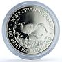 Thailand 200 baht WWF Wildlife Fund Y#206 Fauna Pheasant Bird silver coin 1987