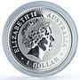 Australia 1 dollar Year Dragon Gilt KM-424 Lunar Series 1 silver coin 2000