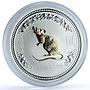 Australia 1 dollar Year Rat 2008 Gilt KM-1755b Lunar Mouse silver coin 2007